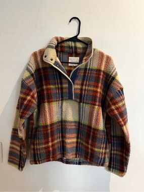 AE Plaid Sherpa Fleece Pullover - Multicolor